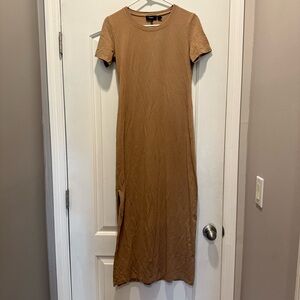 Theory Pima Cotton Tan Maxi Dress